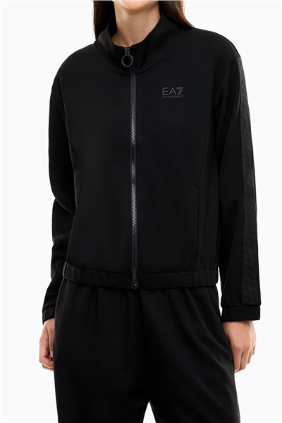 EA7 Kadın Bisiklet Yaka Sweatshirt Siyah