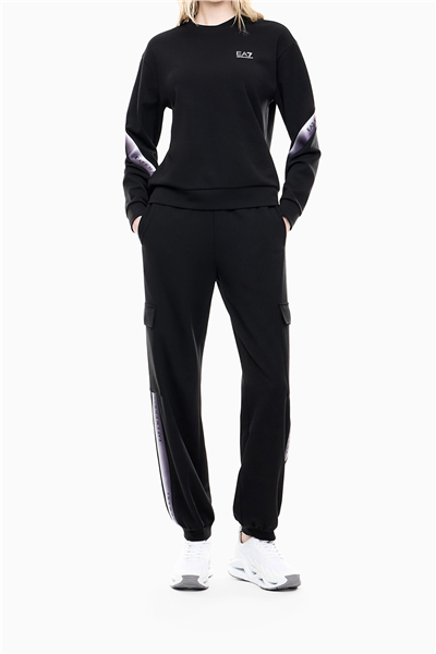 EA7 Kadın Bisiklet Yaka Sweatshirt Siyah