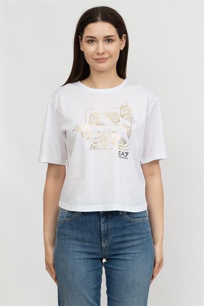 EA7 Kadın Bisiklet Yaka T-Shirt