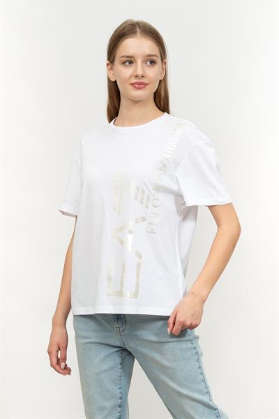 EA7 Kadın Bisiklet Yaka T-Shirt