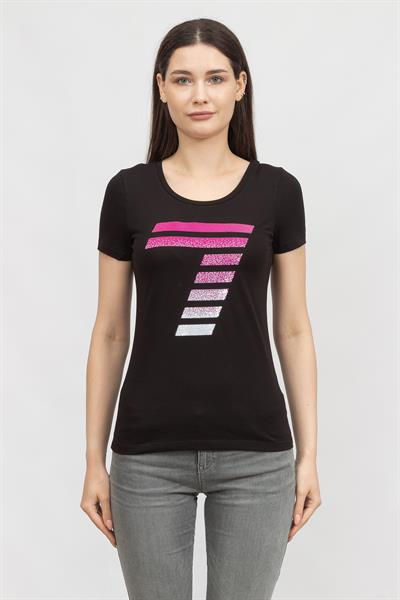 EA7 Kadın Bisiklet Yaka T-Shirt