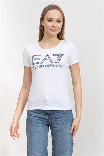 EA7 Kadın Bisiklet Yaka T-Shirt