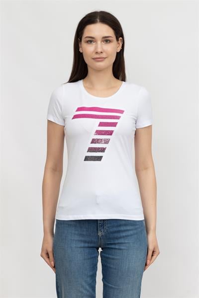 EA7 Kadın Bisiklet Yaka T-Shirt