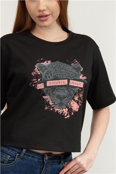 EA7 Kadın Bisiklet Yaka T-Shirt