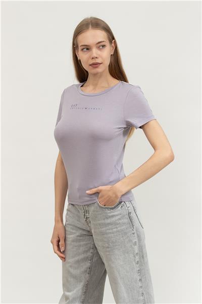 EA7 Kadın Bisiklet Yaka T-Shirt