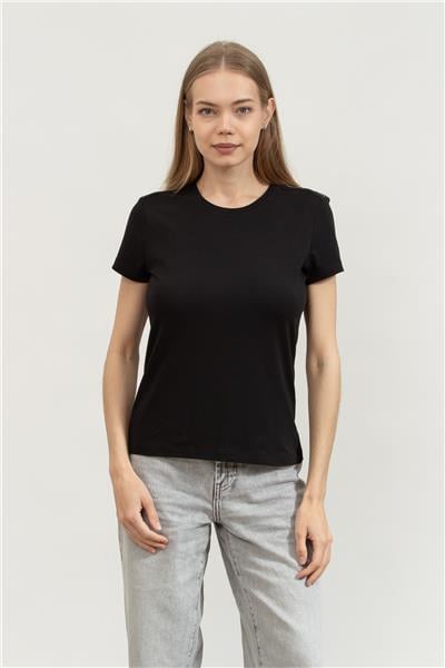 EA7 Kadın Bisiklet Yaka T-Shirt