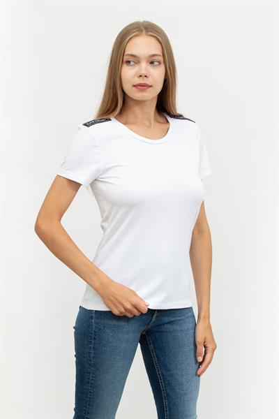 EA7 Kadın Bisiklet Yaka T-Shirt