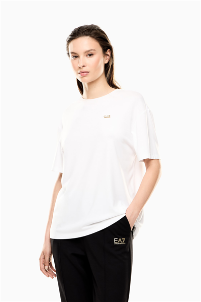 EA7 Kadın Bisiklet Yaka T-Shirt