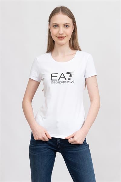 EA7 Kadın Bisiklet Yaka T-Shirt