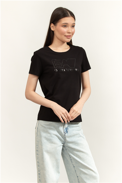 EA7 Kadın Bisiklet Yaka T-Shirt