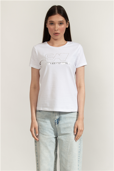EA7 Kadın Bisiklet Yaka T-Shirt