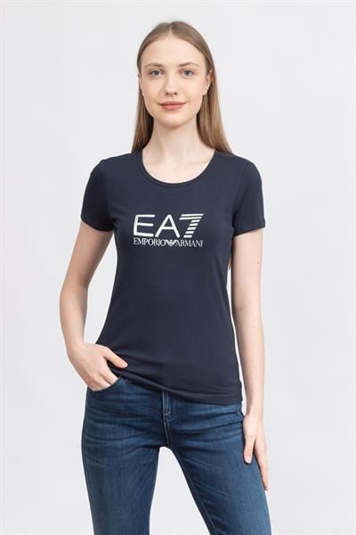 EA7 Kadın Bisiklet Yaka T-Shirt