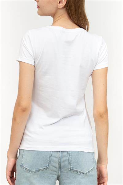 EA7 Kadın Bisiklet Yaka T-Shirt