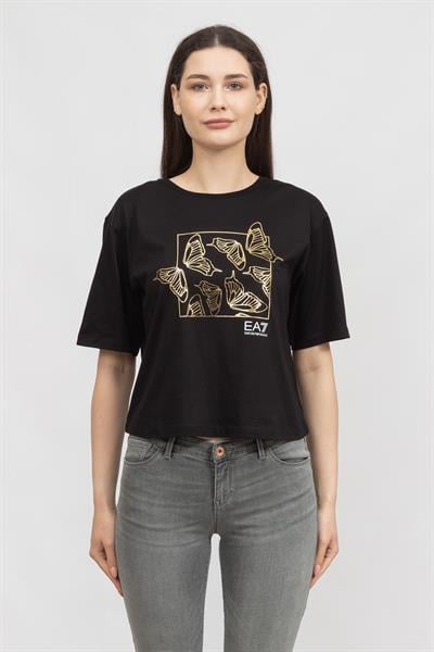 EA7 Kadın Bisiklet Yaka T-Shirt