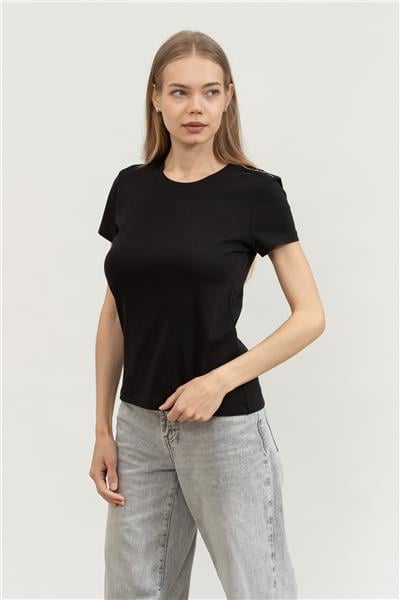 EA7 Kadın Bisiklet Yaka T-Shirt