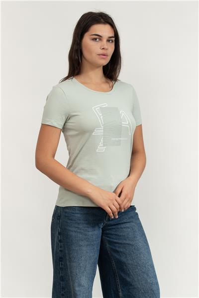 EA7 Kadın Bisiklet Yaka T-Shirt