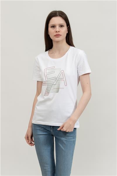 EA7 Kadın Bisiklet Yaka T-Shirt