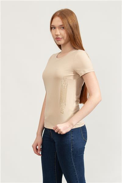 EA7 Kadın Bisiklet Yaka T-Shirt