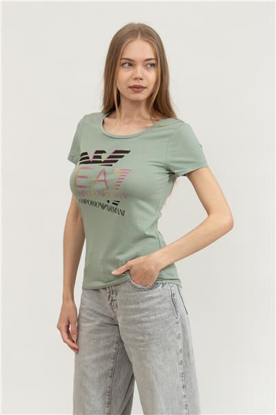 EA7 Kadın Bisiklet Yaka T-Shirt