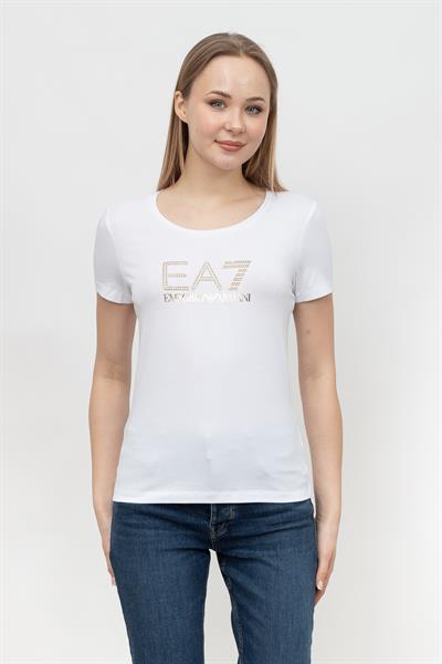 EA7 Kadın Bisiklet Yaka T-Shirt