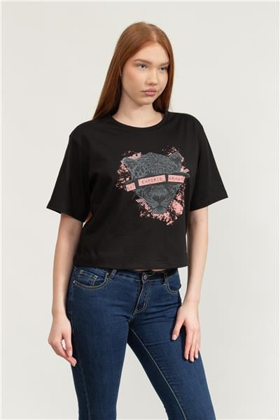 EA7 Kadın Bisiklet Yaka T-Shirt