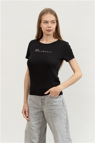 EA7 Kadın Bisiklet Yaka T-Shirt