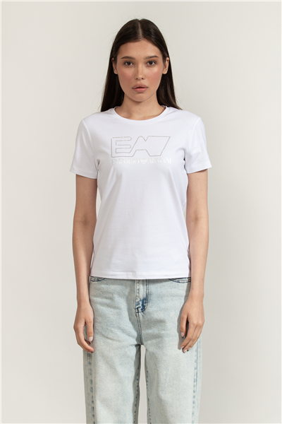 EA7 Kadın Bisiklet Yaka T-Shirt