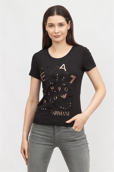 EA7 Kadın Bisiklet Yaka T-Shirt