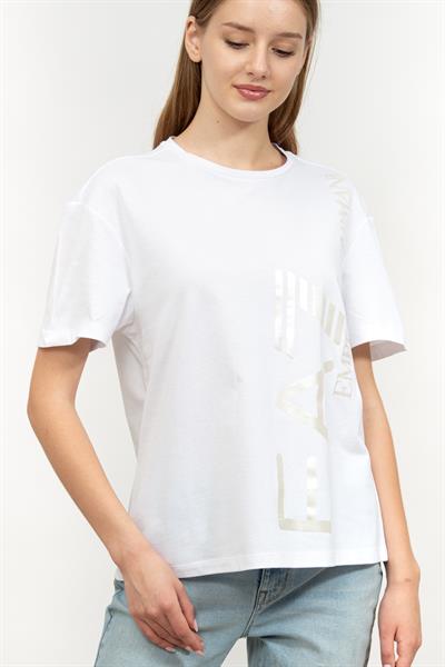 EA7 Kadın Bisiklet Yaka T-Shirt