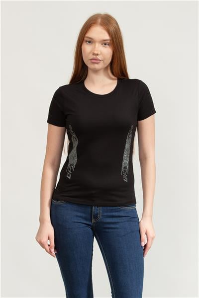 EA7 Kadın Bisiklet Yaka T-Shirt