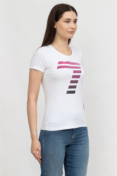 EA7 Kadın Bisiklet Yaka T-Shirt