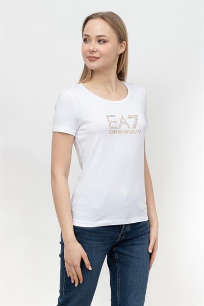 EA7 Kadın Bisiklet Yaka T-Shirt