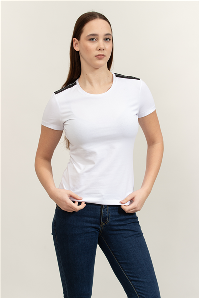 EA7 Kadın Bisiklet Yaka T-Shirt