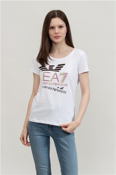 EA7 Kadın Bisiklet Yaka T-Shirt