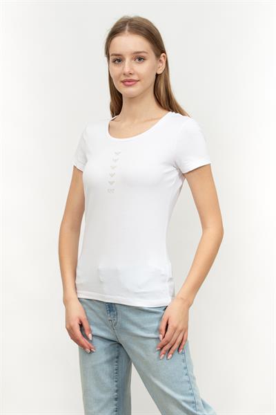 EA7 Kadın Bisiklet Yaka T-Shirt