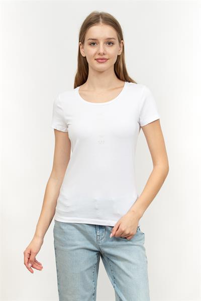 EA7 Kadın Bisiklet Yaka T-Shirt
