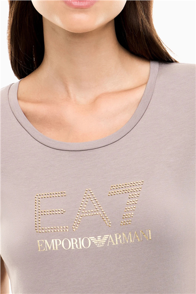 EA7 Kadın Bisiklet Yaka T-Shirt