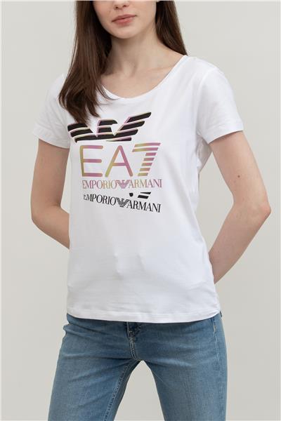 EA7 Kadın Bisiklet Yaka T-Shirt