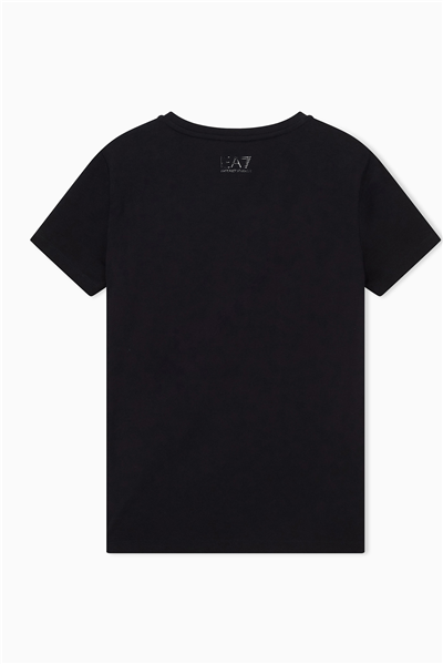 EA7 Kadın Bisiklet Yaka T-Shirt Siyah