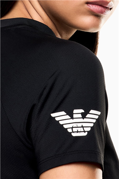 EA7 Kadın Bisiklet Yaka T-Shirt Siyah