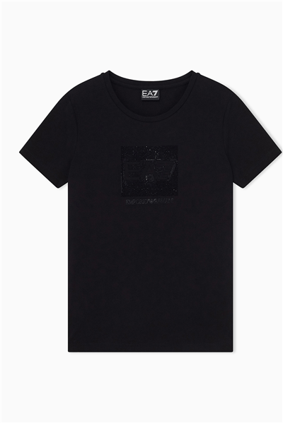 EA7 Kadın Bisiklet Yaka T-Shirt Siyah
