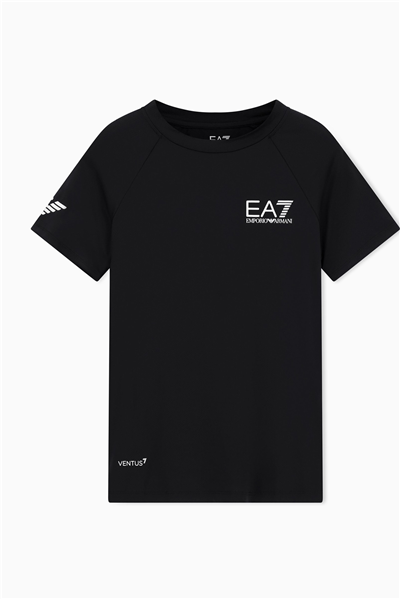 EA7 Kadın Bisiklet Yaka T-Shirt Siyah
