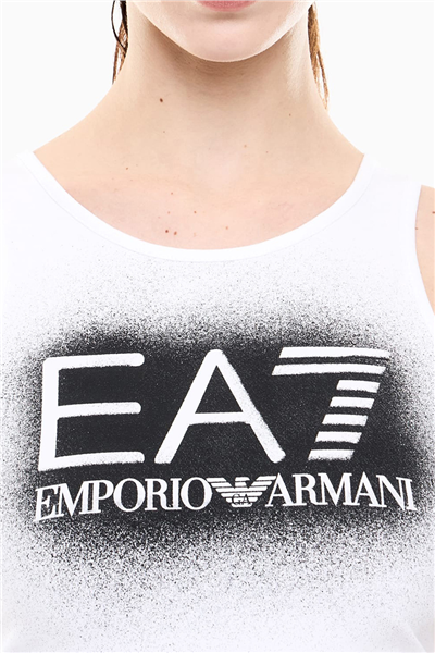 EA7 Kadın Kolsuz T-Shirt Beyaz