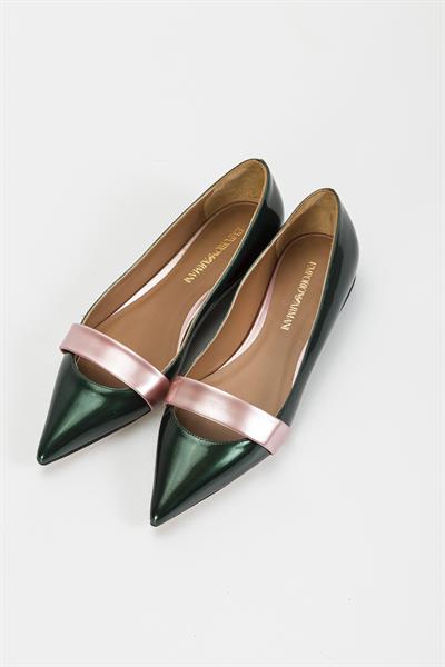 Emporio Armani Ballerina Metal Kadın Babet Ayakkabı