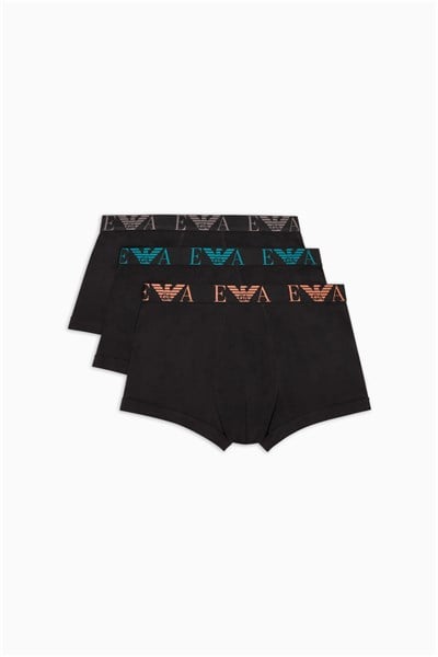 Emporio Armani Erkek 3lü Boxer Siyah