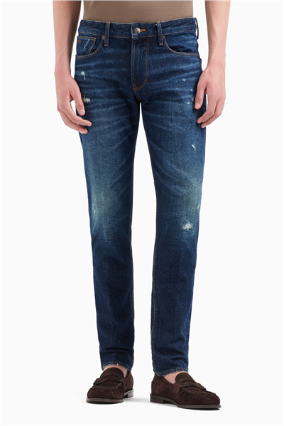 Emporio Armani Erkek 5 Cepli Pantolon İndigo Mavi