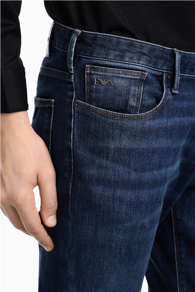 Emporio Armani Erkek 5 Cepli Pantolon İndigo Mavi