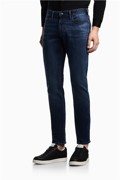 Emporio Armani Erkek 5 Cepli Pantolon İndigo Mavi
