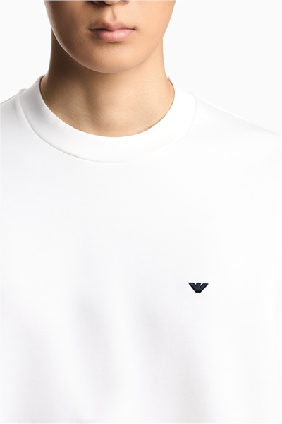 Emporio Armani Erkek Bisiklet Yaka Sweatshirt Beyaz