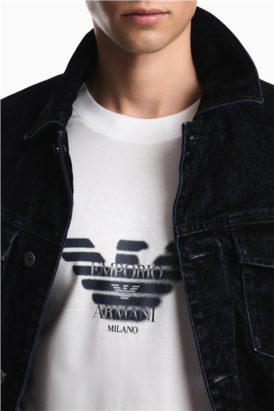 Emporio Armani Erkek Bisiklet Yaka T-Shirt Beyaz